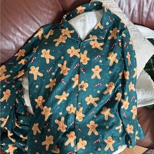 Spark paws gingerbread man pajama top medium unisex